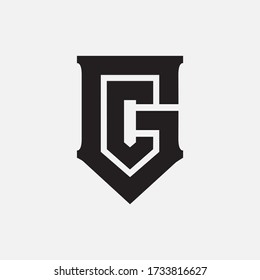 monogram logo letter GC or CG modern, simple, sporty, black color on white background