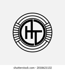 Monogram logo letter H, T, HT or TH modern, simple, sporty, black color on white background