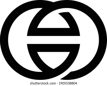 monogram logo letter HA or AH, modern style connection logo