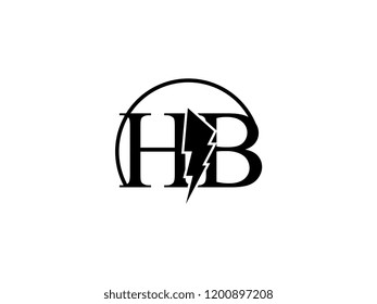 The monogram logo letter HB is split by lightning