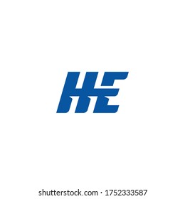 The monogram logo letter HE is sliced, HE initial EH letter logo type mark icon vector, Initial Letter HE Linked elegant Logo Icon Design Template Element