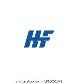 The monogram logo letter HF is sliced, HF initial FH letter logo type mark icon vector, Initial Letter HF Linked elegant Logo Icon Design Template Element