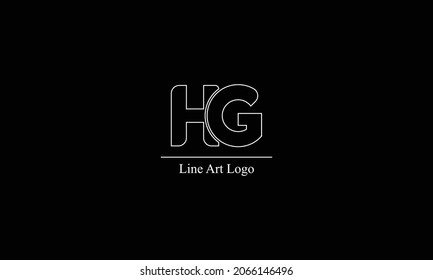 The monogram logo letter HG is sliced