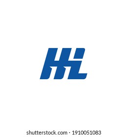 The monogram logo letter HL is sliced, HL initial LH letter logo type mark icon vector, Initial Letter HL Linked elegant Logo Icon Design Template Element