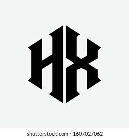 monogram logo letter HX or XH vintage, sport, and old school on white background