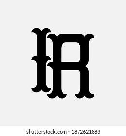Monogram logo letter I, P, IP or PI simple, vintage, classic, black color on white background