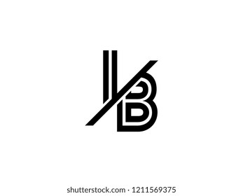 The monogram logo letter IB is sliced black