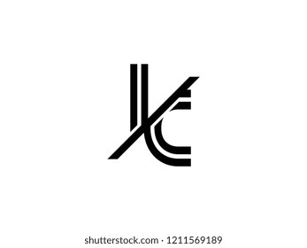 The monogram logo letter IC is sliced black