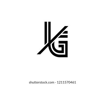 The monogram logo letter IG is sliced black