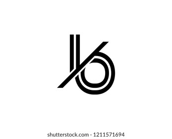 The monogram logo letter IO is sliced black
