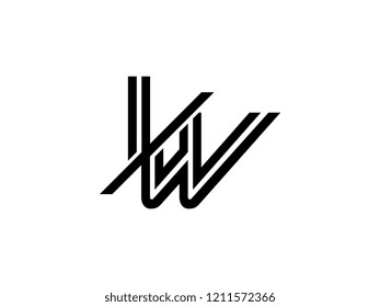 The monogram logo letter IW is sliced black