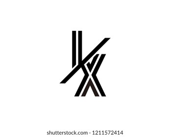 The monogram logo letter IX is sliced black
