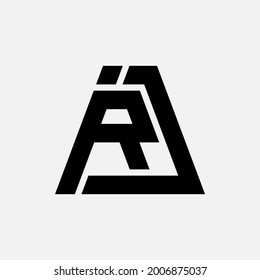 Monogram-Logo-Buchstaben J, R, JR oder RJ modern, einfach, sportlich, schwarz auf weißem Hintergrund