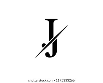 The monogram logo letter JJ  is sliced