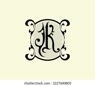 monogram logo letter JK vector design svg