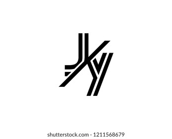 The monogram logo letter JY is sliced black