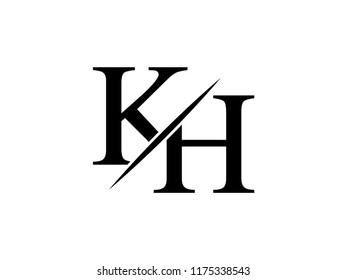 Monogram Logo Letter Kh Sliced Stock Vector (Royalty Free) 1175338543 ...