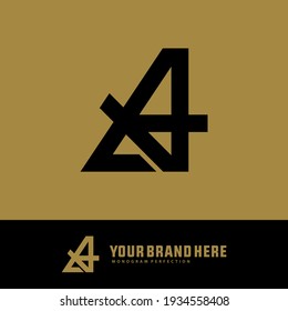 Monogram logo letter L, A, N, LAN, LNA, ALN, ANL, NLA or NAL `modern, simple, sporty, black color on gold background