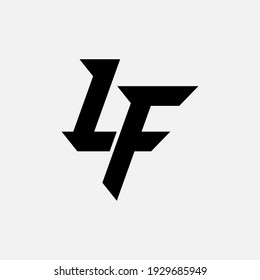 Monogram logo letter L, F, LF or FL `modern, simple, sporty, black color on white background