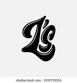 Monogram logo letter L, S, LS or SL `modern, simple, sporty, black color on white background