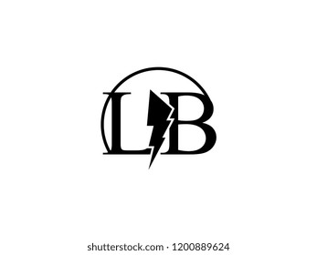 The monogram logo letter LB is split by lightning
