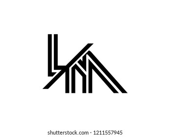 The monogram logo letter LM is sliced black