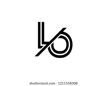 The monogram logo letter LO is sliced black