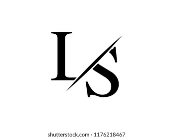 The monogram logo letter LS is sliced