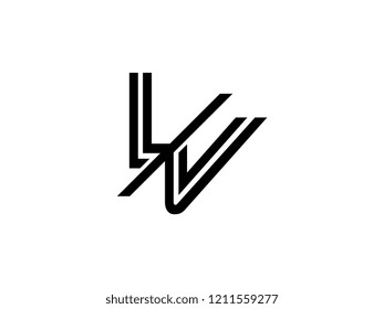 The monogram logo letter LV is sliced black