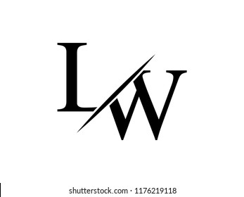 Initial Letter Lw Monogram Sliced Logo Stock Vector (Royalty Free ...