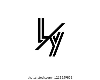 The monogram logo letter LY is sliced black