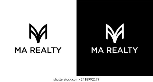 monogram logo letter M with building shape. icons for business, buildings, real estate.