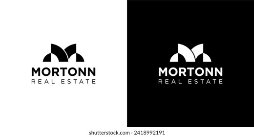 monogram logo letter M with building shape. icons for business, buildings, real estate.