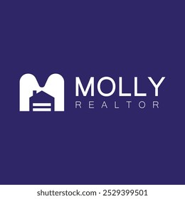 monogram logo letter M with building shape. icons for business, buildings, real estate.
