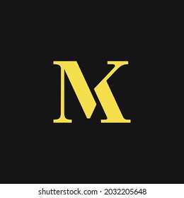monogram logo of letter m and k