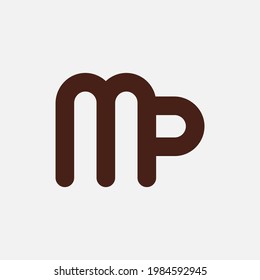 Letra M, P, MP o PM del logotipo en un fondo blanco