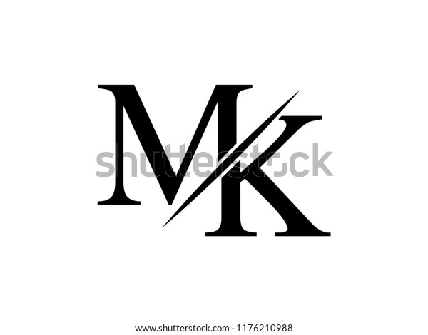 Monogram Logo Letter Mk Sliced Stock Vector (Royalty Free) 1176210988 ...