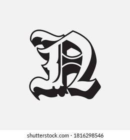 Monogram logo letter N classic, simple, vintage, white and black color on white background