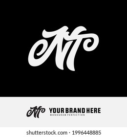 Monogram logo letter N, T, NT or TN modern, simple, sporty, white color on black background
