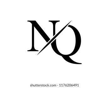 The monogram logo letter NQ is sliced
