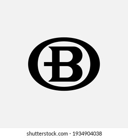 Monogram logo letter O, B, OB or BO `modern, simple, sporty, black color on white background