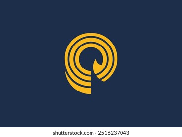 Monogramm Logo Buchstabe P mit einem Ziel- oder Punktsymbol