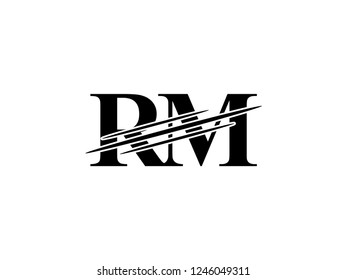 Monogram Logo Letter Rm Sliced Black Stock Vector (Royalty Free ...