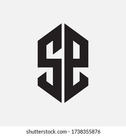 Monogram logo letter S, E, SE or ES modern, simple, sporty, black color on white background