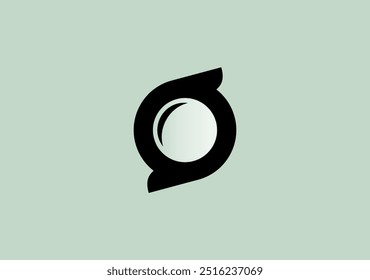 monogram logo letter S with magnifying glass, symbol