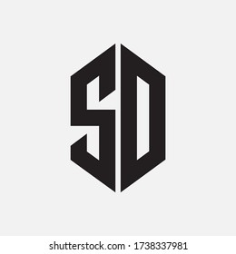 Monogram logo letter S, O, SO or OS modern, simple, sporty, black color on white background