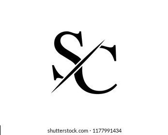 The Monogram Logo Letter SC Is Sliced