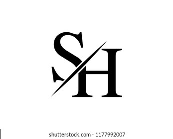 Monogram Logo Letter Sh Sliced Stock Vector (Royalty Free) 1177992007 ...