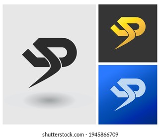 Monogram logo with letter shape, initial modern LP creative simple flat logo with apps shape.