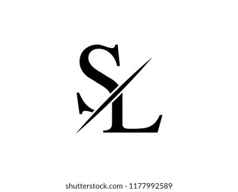 The monogram logo letter SL is sliced